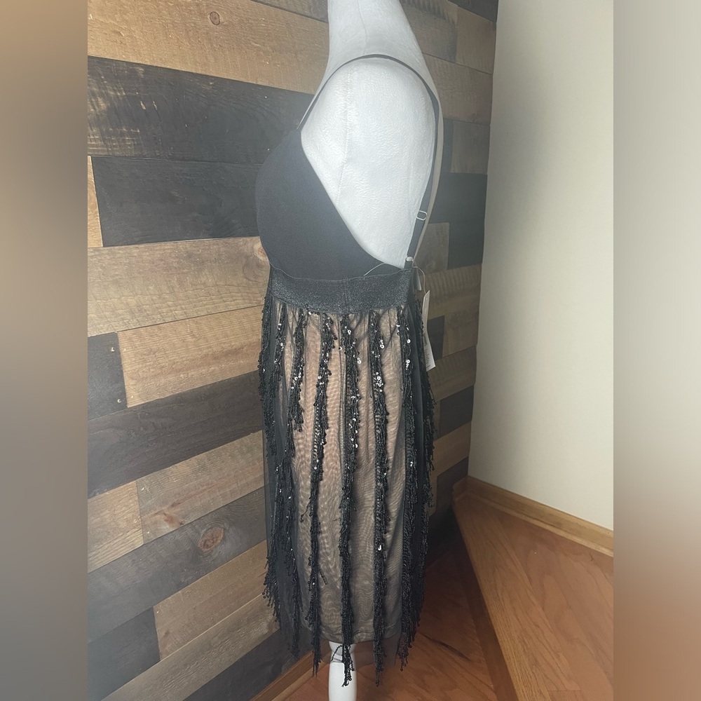 COSMOPOLITAN x Dress the Population Rihanna Fringe Babydoll Mini Dress, Size XL - Picture 3 of 15
